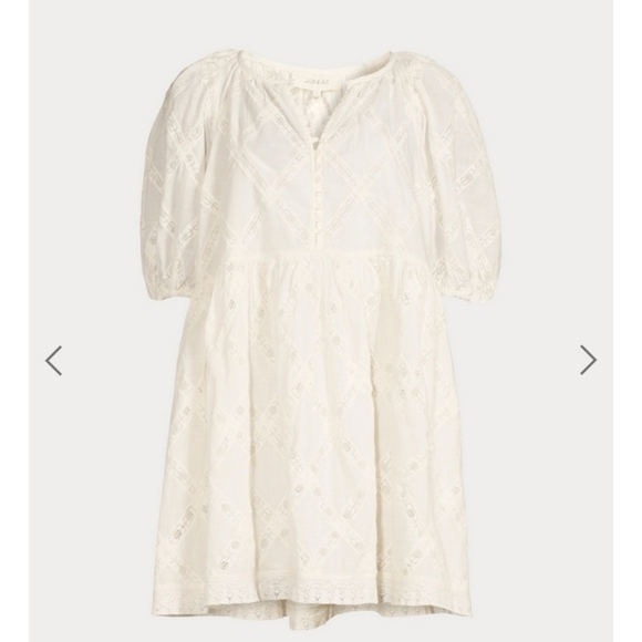 The Great. The Pathway Dress white & Broderie Anglaise Cotton Shorts off-white - Picture 5 of 15